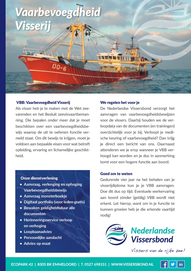 Bemanningszaken en vaarbevoegdheid | Nederlandse Vissersbond