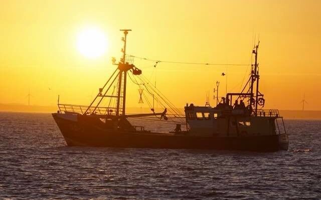 Kotter visserij OD 3 zonsondergang